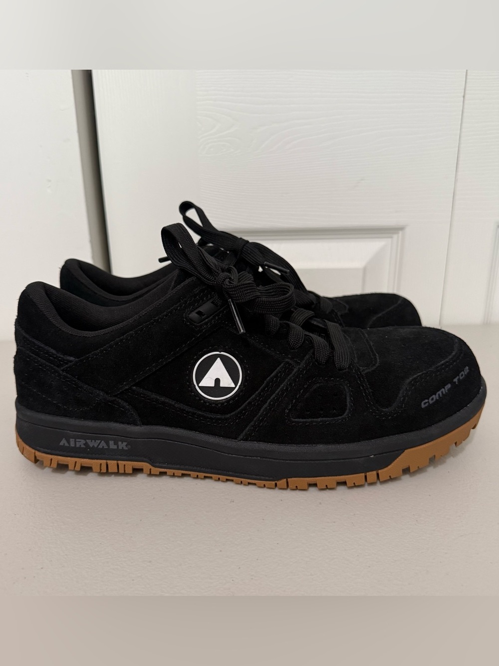 Airwalk Mongo CT AW6300 Suede Work Shoes Comp Toe Slip Gum Bottoms Men’s Size 9